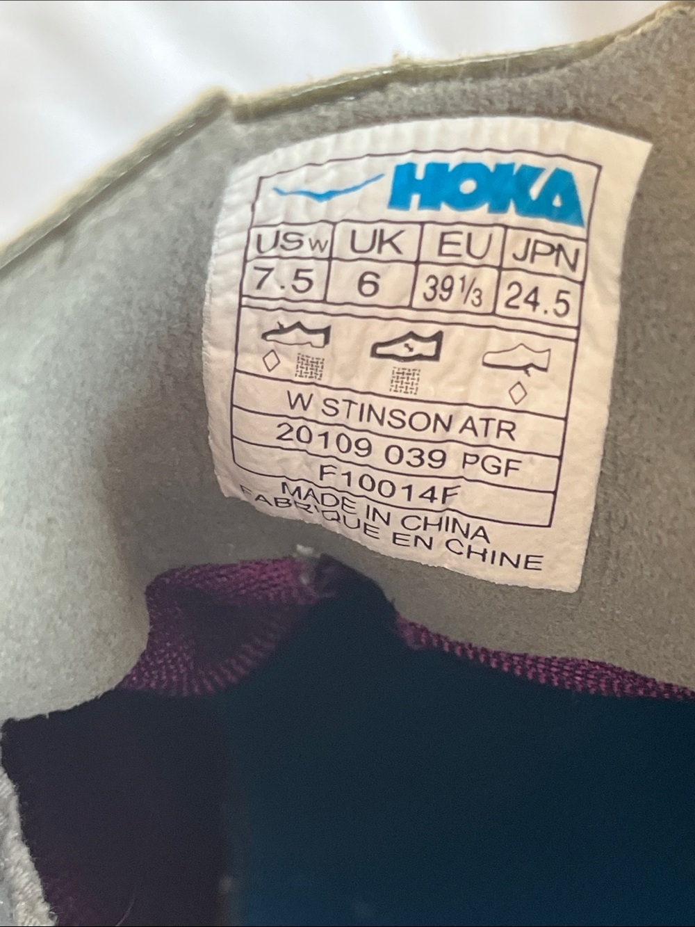 Hoka One One Stinson ATR purple trail running shoes outdoors athletic shoes - Picture 10 of 12